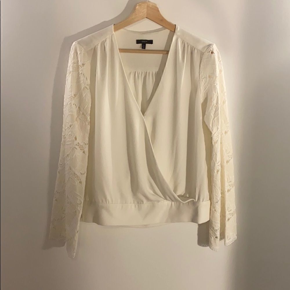 DREW Top with Lace Sleeves